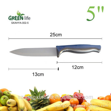 Stainless steel handle 5 inch ceramic slicing knife with Acrylic Stand